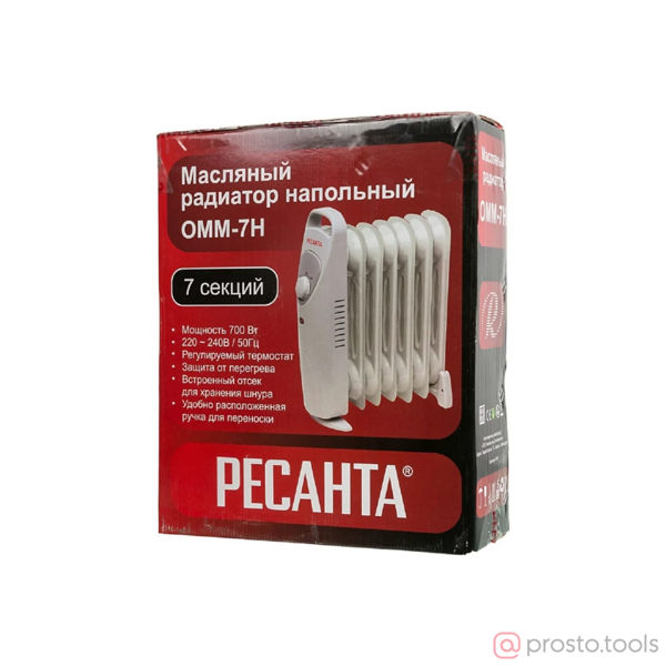 Изображение Масляный радиатор ОММ- 7Н (0,7 кВт) //РЕСАНТА