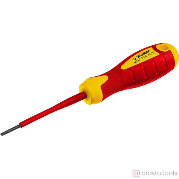 Изображение Отвертка шлицевая 75х2,5 (до 1000В) (ЗУБР)