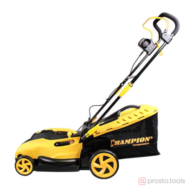 Изображение Газонокосилка эл. CHAMPION EM3815 (1,6 кВт пласт+ткань травосб. 45л шир.380мм выс.20-70мм, 11,5кг)