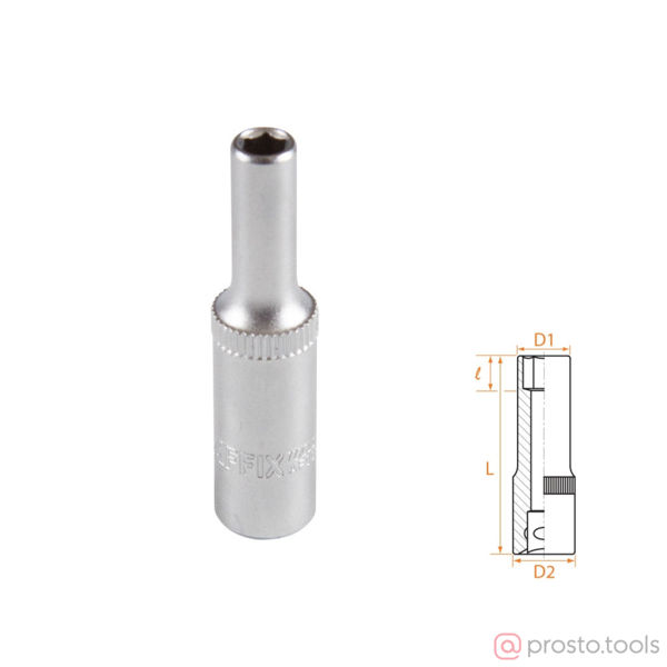 Изображение Головка торц. 1/4" 4,5мм 6-гран. глубокая //AFFIX