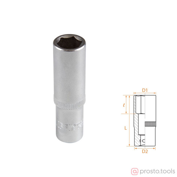 Изображение Головка торц. 3/8" 12мм 6-гран. глубокая //AFFIX