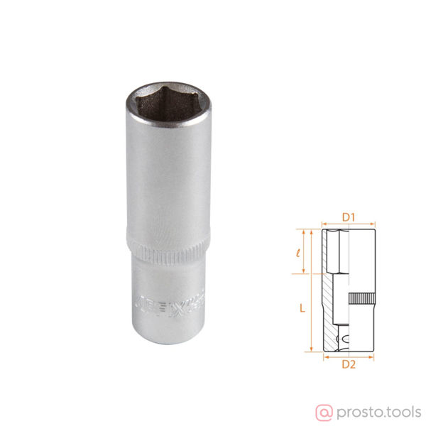 Изображение Головка торц. 3/8" 14мм 6-гран. глубокая //AFFIX