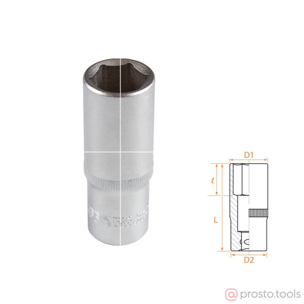 Изображение Головка торц. 3/8" 17мм 6-гран. глубокая //AFFIX