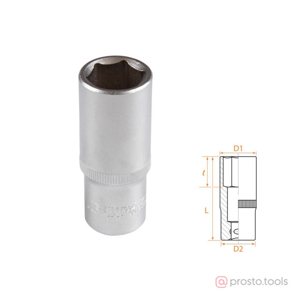 Изображение Головка торц. 3/8" 18мм 6-гран. глубокая //AFFIX