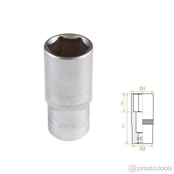 Изображение Головка торц. 3/8" 22мм 6-гран. глубокая //AFFIX