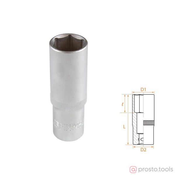 Изображение Головка торц. 1/2" 19мм 6-гран. глубокая //AFFIX