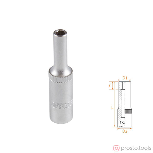 Изображение Головка торц. 1/4" 4мм 6-гран. глубокая //AFFIX