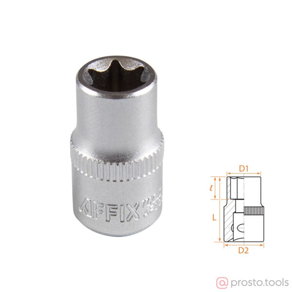 Изображение Головка торц. 1/4" E10 TORX Е-стандарт //AFFIX