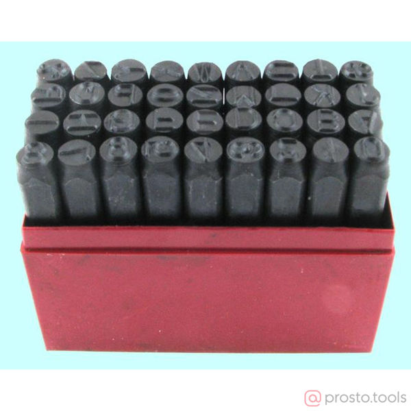 Изображение Клейма комбинированные 1/16" латиница 1/16" сталь от А до Z &, (цифровые) от 0 до 9 (36шт) //CNIC