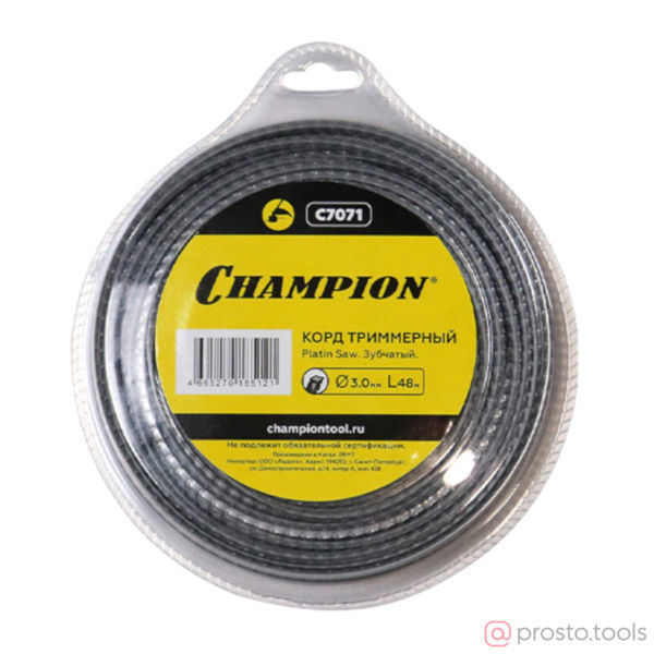 Изображение Корд трим.CHAMPION Platin Saw 3.0мм*48м (зубчатый)+нож