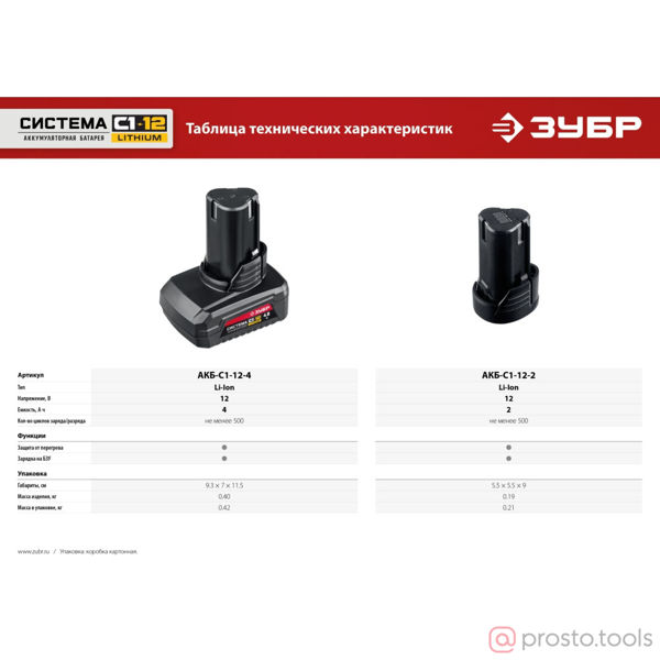 Изображение Аккумулятор 12,0V 2Ач Li-Ion //ЗУБР