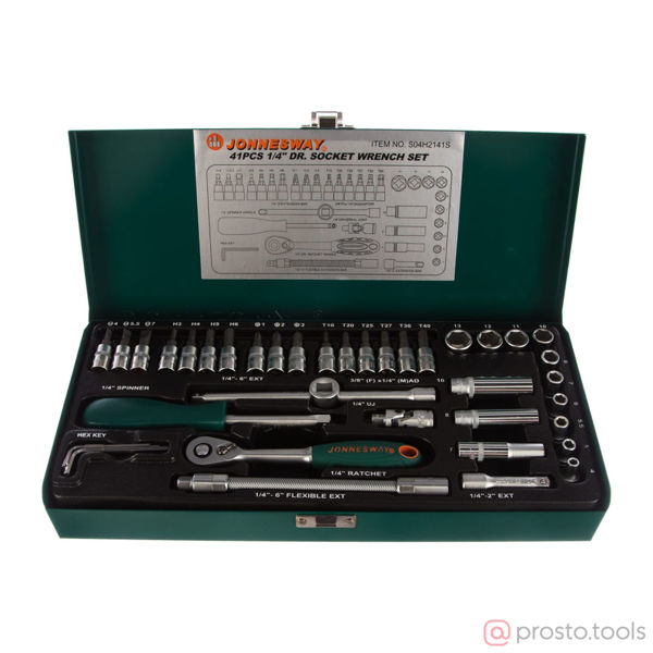 Изображение Набор головок 1/4" 4-13 мм 6 гр. 41 пред. S04H2141S //JONNESWAY