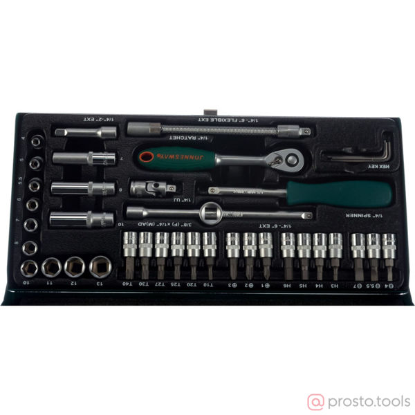 Изображение Набор головок 1/4" 4-13 мм 6 гр. 41 пред. S04H2141S //JONNESWAY
