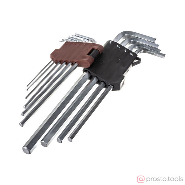 Изображение Набор ключей имбусовых HEX 1/16"-3/8" 10шт. удлиненные HKIL10S //THORVIK