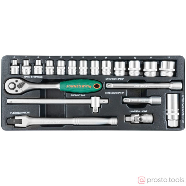 Изображение Набор головок 3/8" 6-23 мм с трещоткой 20 пред. S04H3120S //JONNESWAY