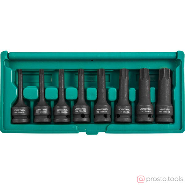 Изображение Набор головок ударных 1/2" TORX Т30-Т80 8 пред S06A408S //JONNESWAY