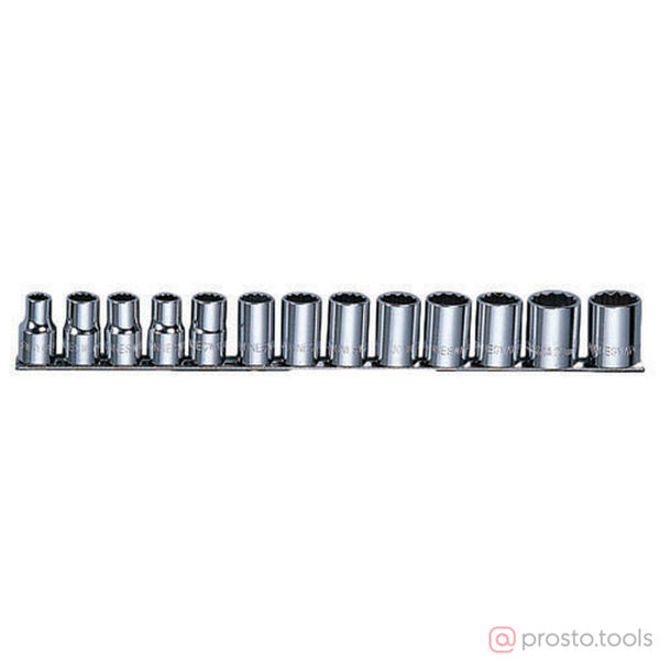Изображение Набор головок 1/2" 3/8"-1-1/8" 12 гр. 13 пред. на держателе MAXI-DRIVE S05H4213S //JONNESWAY
