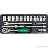 Изображение Набор головок 1/4" 4-13 мм 6 гр. 18 пред. с трещоткой S04H2118S //JONNESWAY