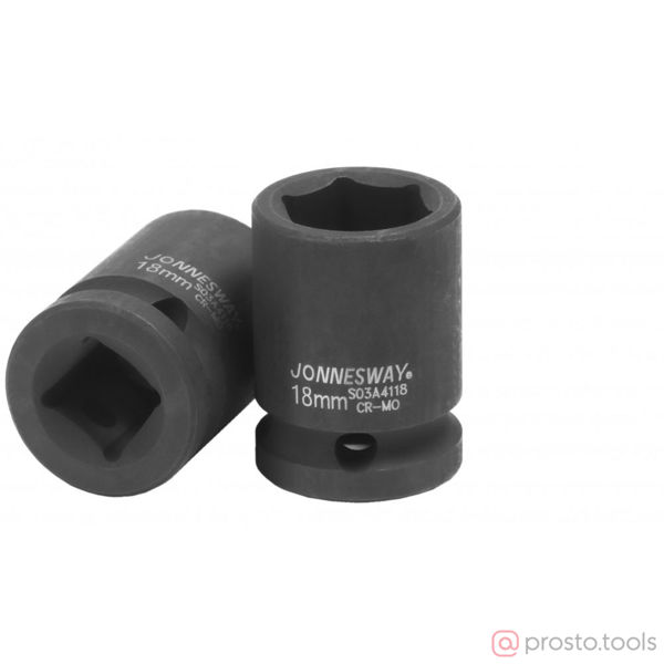 Изображение Головка ударная 1/2" 18мм 6-гран. S03A4118 //JONNESWAY