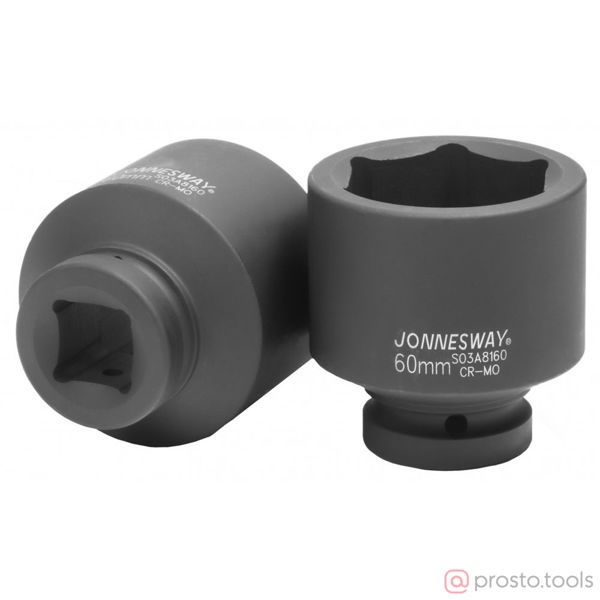 Изображение Головка ударная 1" 60мм 6-гран. S03A8160 //JONNESWAY