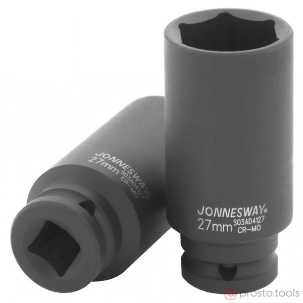 Изображение Головка ударная 1/2" 27мм 6-гран. глубокая S03AD4127 //JONNESWAY