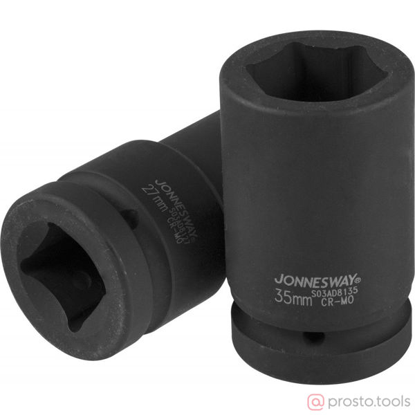 Изображение Головка ударная 1" 35мм 6-гран. глубокая S03AD8135 //JONNESWAY