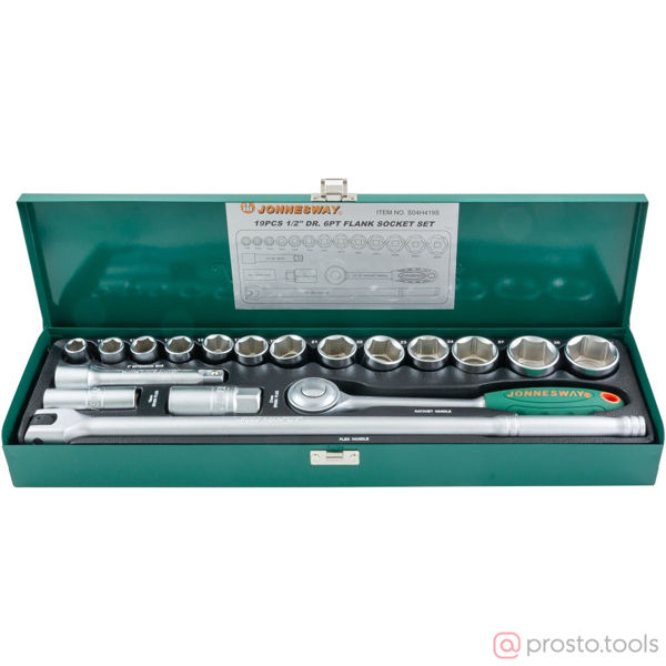 Изображение Набор головок 1/2" 11-32 мм 6 гр. 19 пред. S04H419S //JONNESWAY