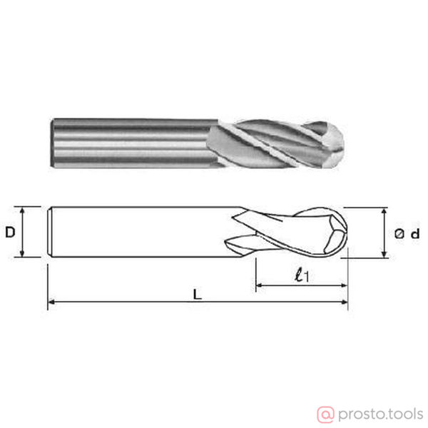 Изображение Фреза концевая ц/х радиусная 20х40х102 ВК8 Z=3 R-10,0 "CNIC" (шт)