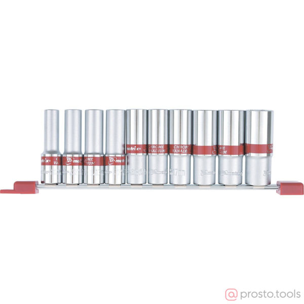 Изображение Набор головок 1/2" 10-22 мм 6 гр. 10 пред. глубоких на линейке MATRIX