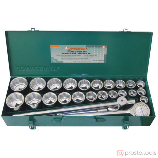 Изображение Набор головок 3/4" 22-50мм & 7/8"-2" 27 пред. S04H6327S //JONNESWAY