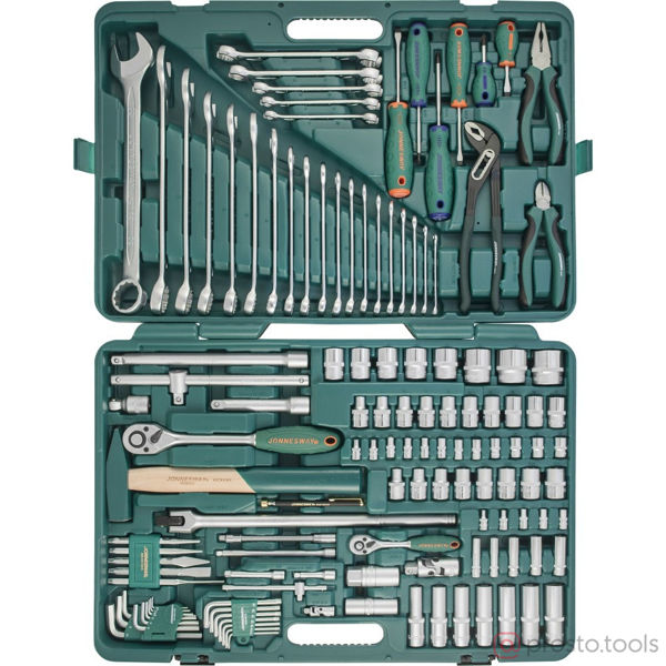 Изображение Набор инструмента 127 пр. пласт. кейс 1/4", 1/2" DR S04H524127S //JONNESWAY