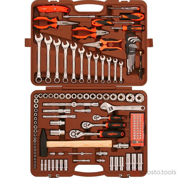 Изображение Набор инструмента 131 пр. пласт. кейс 1/4", 3/8", 1/2" DR OMT131S18 //OMBRA