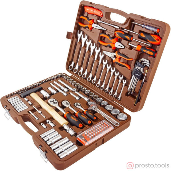 Изображение Набор инструмента 131 пр. пласт. кейс 1/4", 3/8", 1/2" DR OMT131S18 //OMBRA