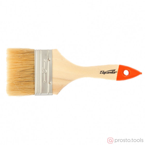 Изображение Кисть плоская Slimline 3" (75 мм), натуральная щетина, деревянная ручка// Sparta