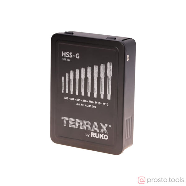Изображение Набор метчиков и плашек М3-М12 HSS-G 21пр. HSS //Terrax by Ruko