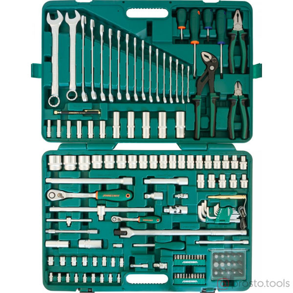 Изображение Набор инструмента 142 пр. пласт. кейс 1/4", 1/2" S04H524142S //JONNESWAY