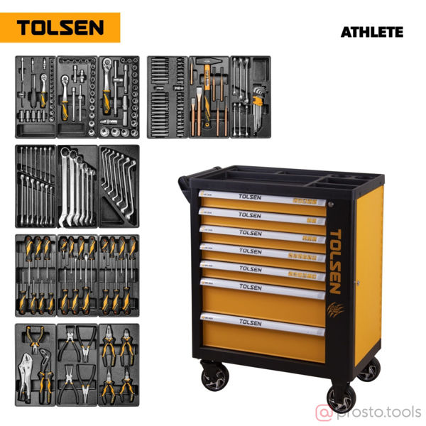 Изображение Набор инструмента 189пр. в тележке (черной) ATHLETE //TOLSEN