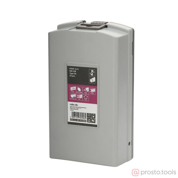 Изображение Набор сверл по металлу 1-13мм 25шт HSSE-Co8 VA 130° DIN338 281215ERO //RUKO