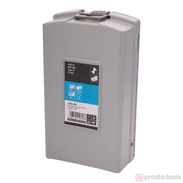 Изображение Набор сверл по металлу 1-13мм 25шт HSS-R 118° DIN338 205213RO //RUKO