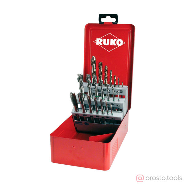 Изображение Набор метчиков M3-M12 машинных HSSE DIN371/376 21пр 245054 //RUKO