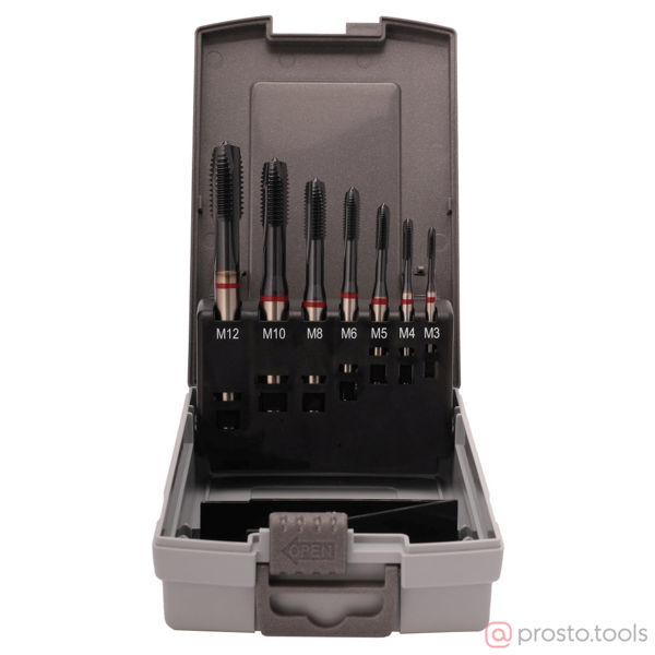 Изображение Набор метчиков M3-M12 машинных HSSE-TiALN DIN371/376 7пр 245068RO //RUKO