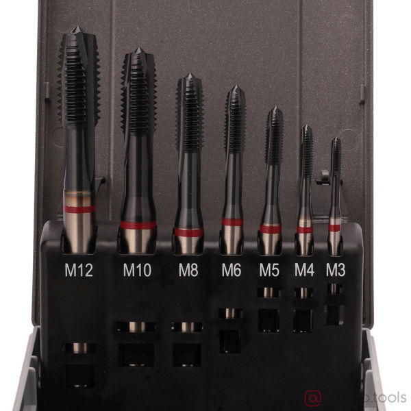 Изображение Набор метчиков M3-M12 машинных HSSE-TiALN DIN371/376 7пр 245068RO //RUKO