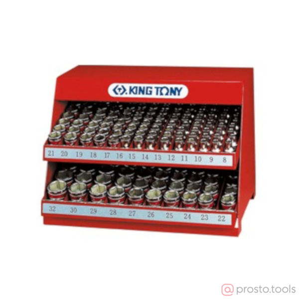 Изображение Стенд с торцевыми головками 1/2" 5/16 -1&1/4" серия 4335S, 136 пред. (KING TONY)