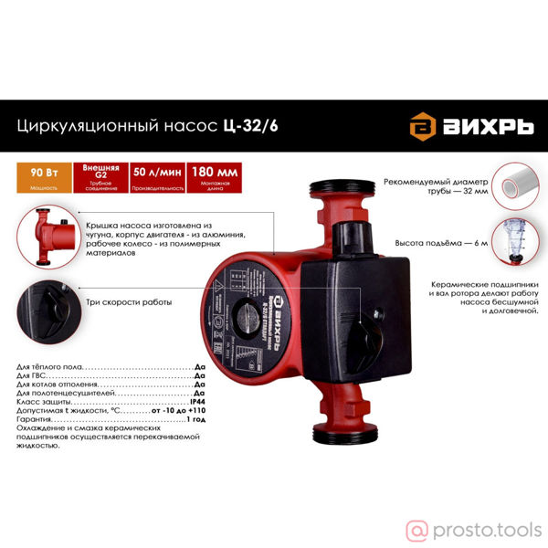 Изображение Насос циркуляционный Ц-32/6 СТАНДАРТ //ВИХРЬ