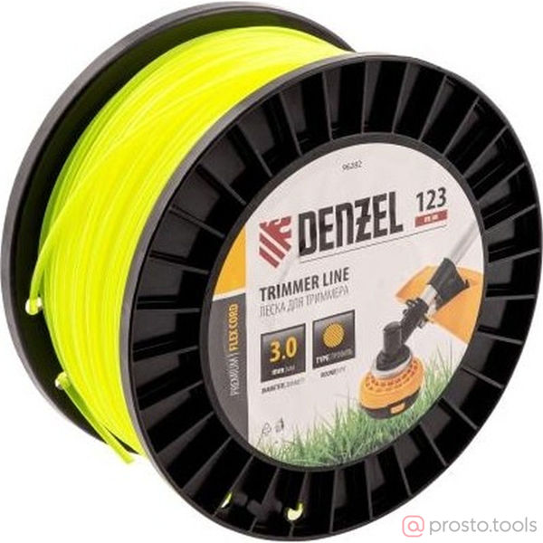 Изображение Леска для триммера 3,0мм 123м круглая на DIN катушке FLEX CORD //DENZEL
