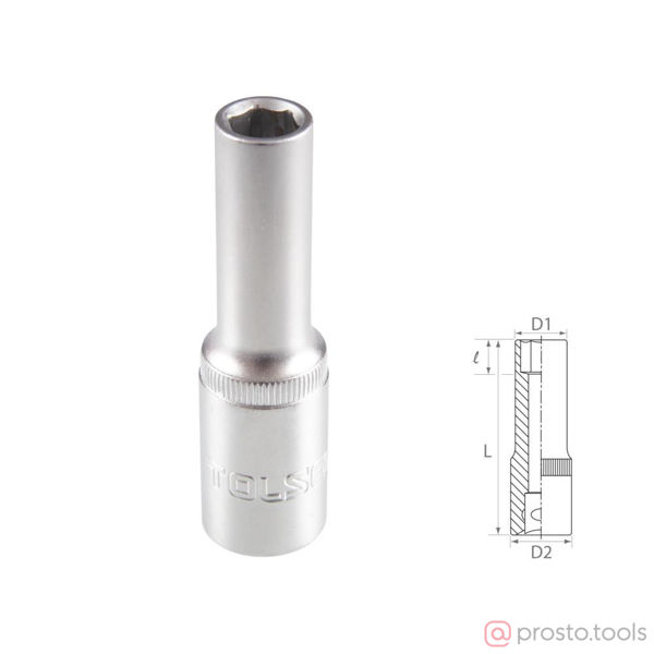 Изображение Головка торц. 1/2" 11мм 6-гран. глубокая //TOLSEN