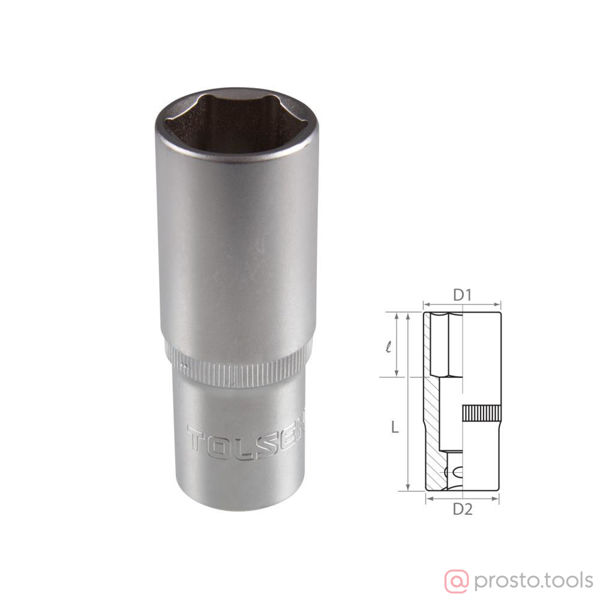 Изображение Головка торц. 1/2" 21мм 6-гран. глубокая //TOLSEN