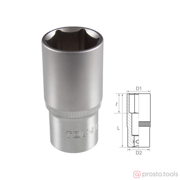 Изображение Головка торц. 1/2" 30мм 6-гран. глубокая //TOLSEN