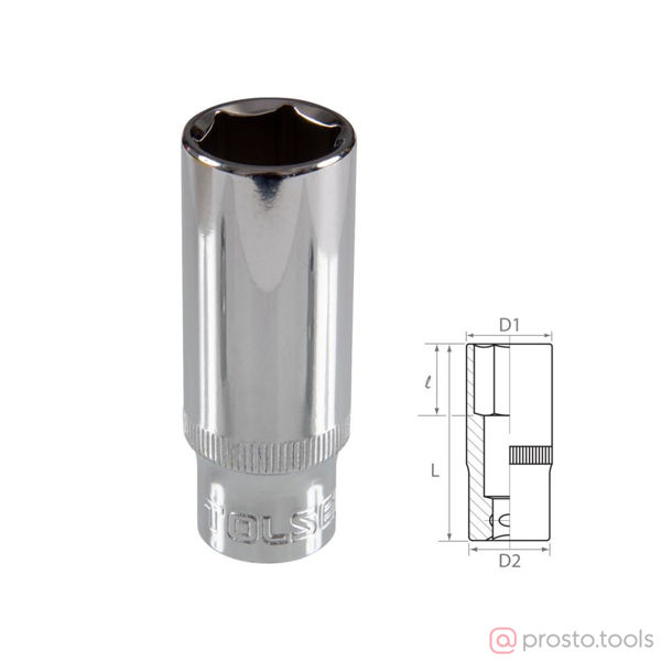 Изображение Головка торц. 3/8" 18мм 6-гран. глубокая //TOLSEN