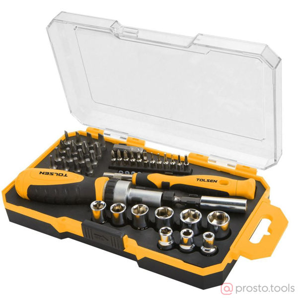 Изображение Набор вставок (бит) 1/4" TORX, HEX, PZ, PH, SLOT, 42пр. //TOLSEN